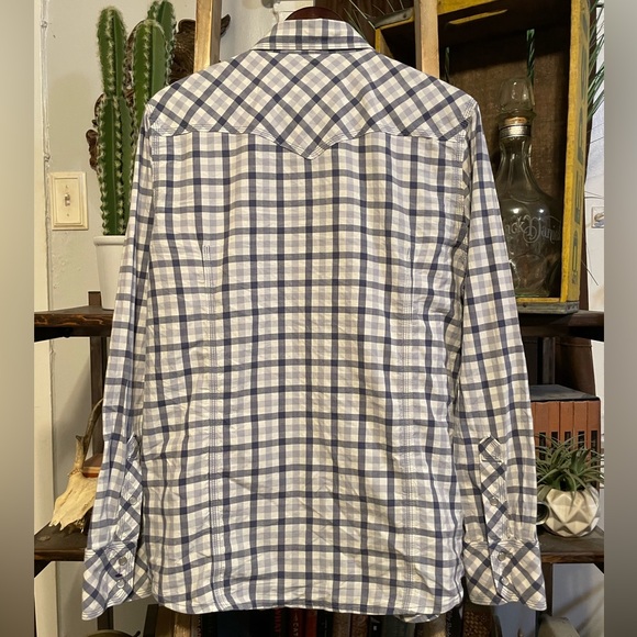 True Religion Men’s Plaid Long Sleeve Pearl Snap Western Shirt EUC Size XL - Picture 5 of 7